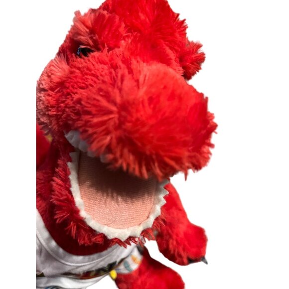 Build a Bear Red Brachiosaurus Dinosaur Plush 17 in Red Body Surf Club Outfit - Picture 1 of 6